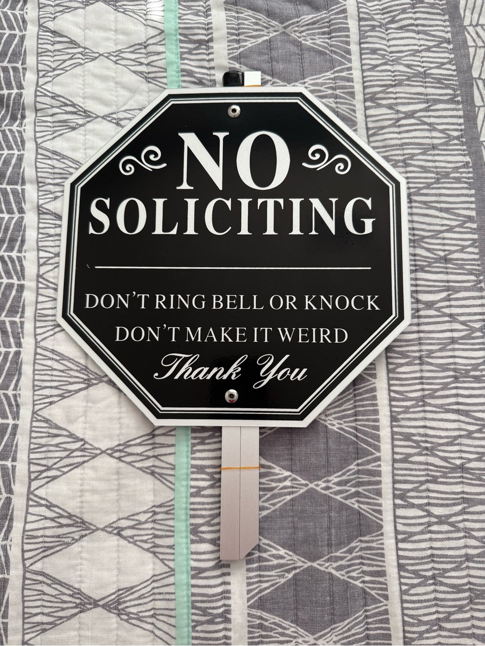 No Soliciting Sign - Black and White
